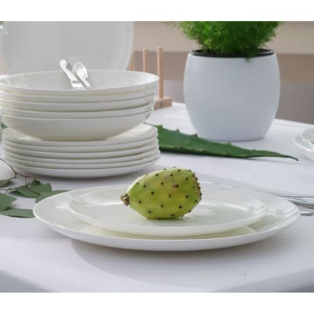 VILLA ITALIA Serwis obiadowy porcelanowy na 6 osób BOSTON white