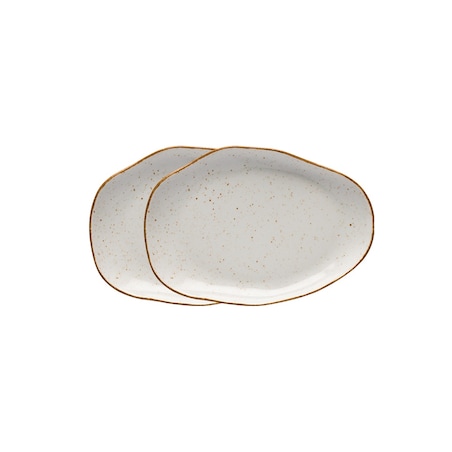 Zestaw 2 talerzy płytkich 21 cm Stone Age beżowy LB25 (6833)