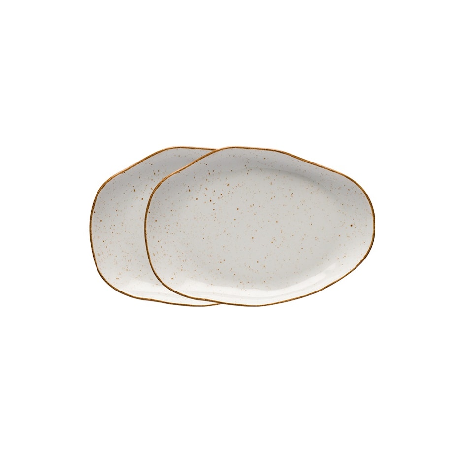 Zestaw 2 talerzy płytkich 21 cm Stone Age beżowy LB25 (6833)