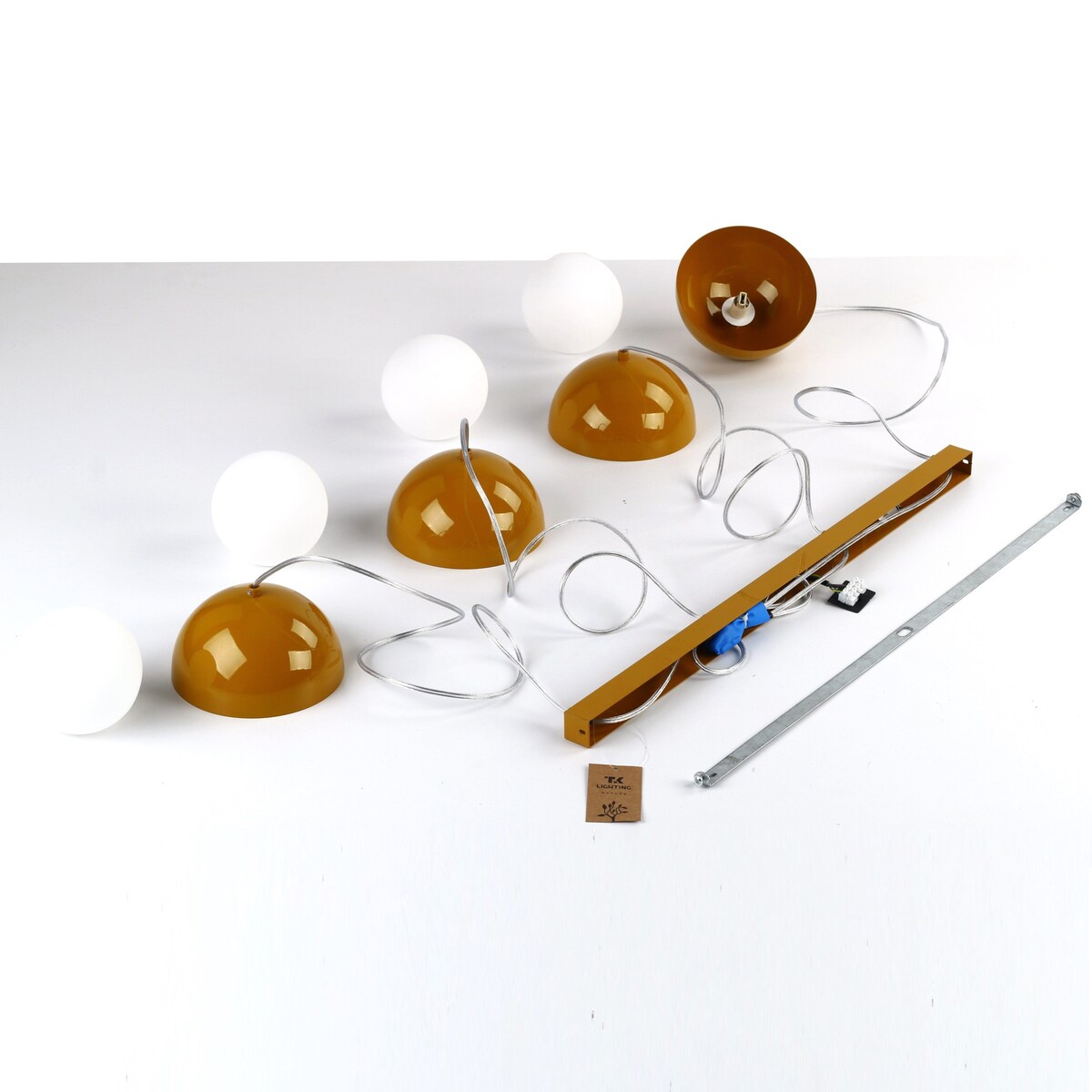 Lampa wisząca TK Lighting BONO OCHRA 10267 4xG9 ochra-biała regulowana do salonu i jadalni