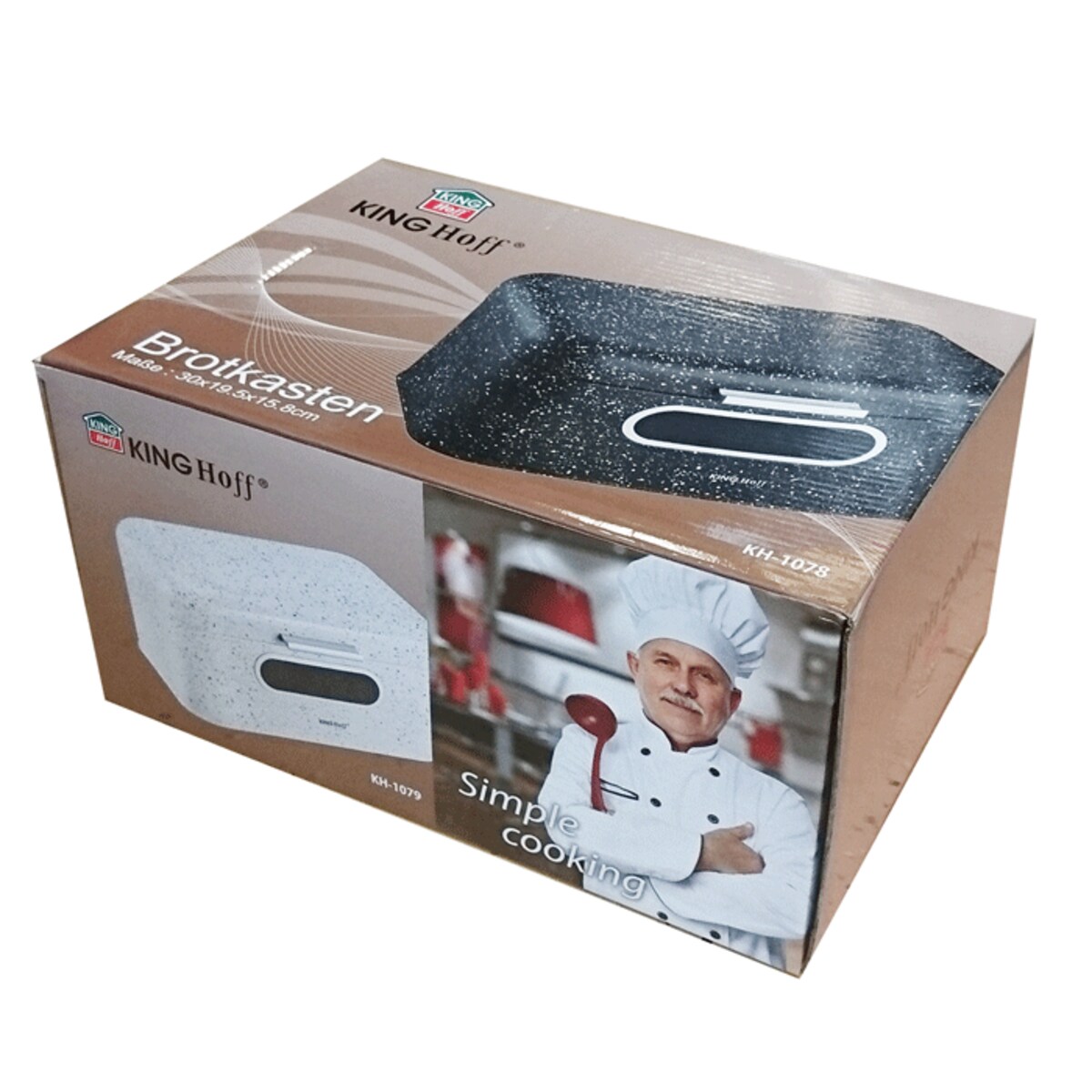 Chlebak stalowy marmurek czarny KINGHOFF