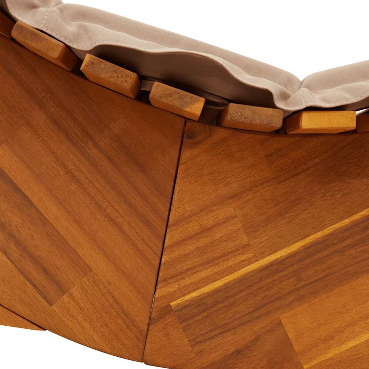 vidaXL Leżak bujany z poduszką, lite drewno akacjowe