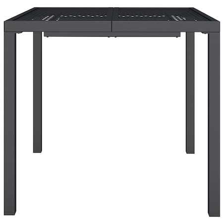 vidaXL Stolik ogrodowy, antracytowy, 80x80x72 cm, stal