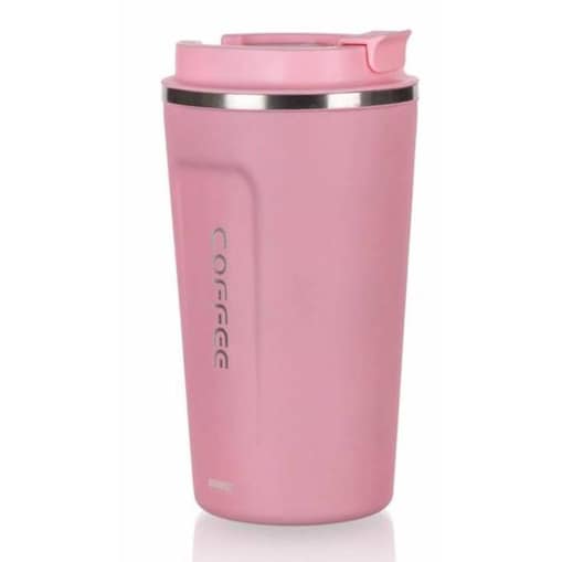 KUBEK PODRÓŻNY TERMICZNY termos 450 ml RÓŻOWY na kawę herbatę do pracy auta