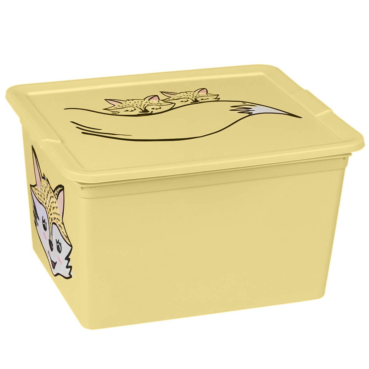 Pojemnik Plastikowy Na Zabawki Z Pokrywą 15 L Zamykany Do Pokoju Dzieci Żółty