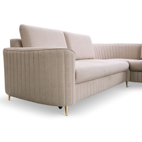 Narożnik z funkcją spania i pojemnikiem na pościel LOREN, beżowy