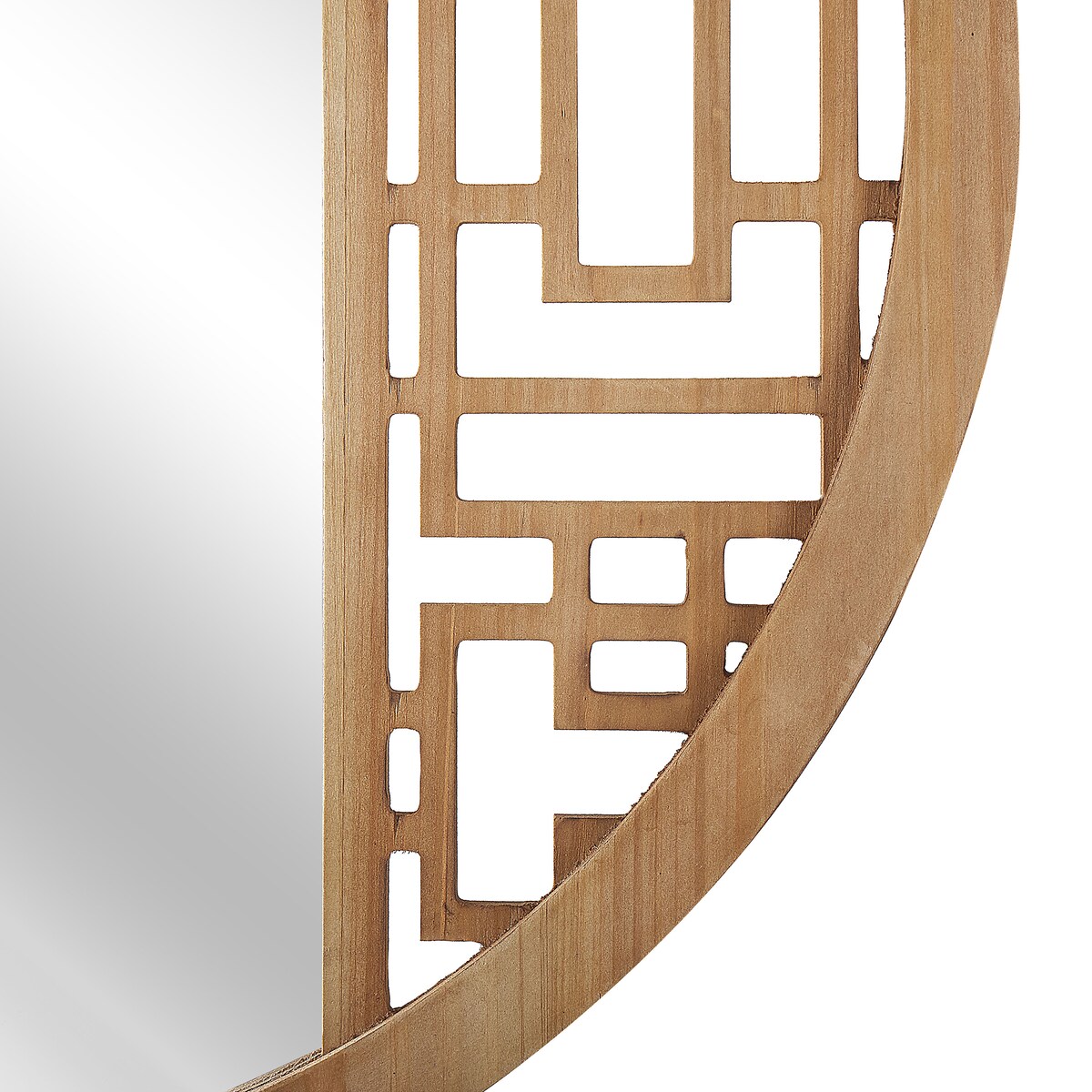 Lustro ścienne FIRMINY 60 cm 60 cm Drewno jodłowe Jasnobrązowy