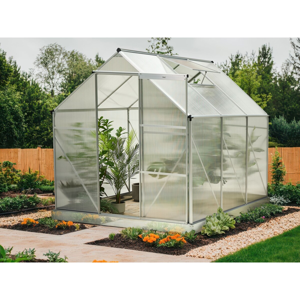 Szklarnia ogrodowa APULIA Srebrny 190 cm