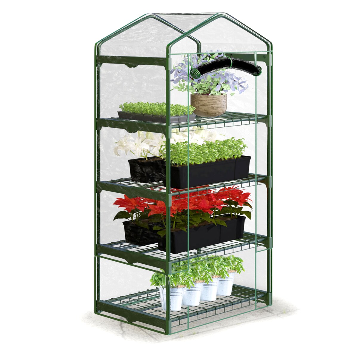 Mini szklarnia balkonowa ogrodowa 4 półki 160x70x50cm Plonos