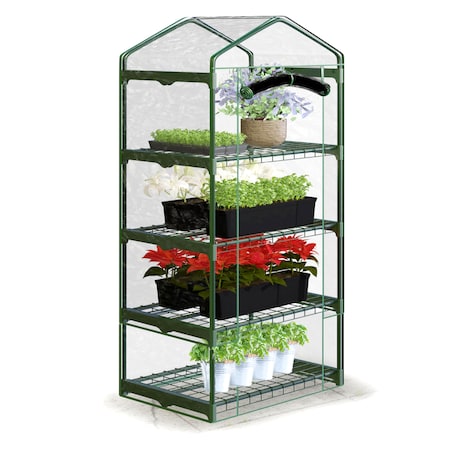 Mini szklarnia balkonowa ogrodowa 4 półki 160x70x50cm Plonos