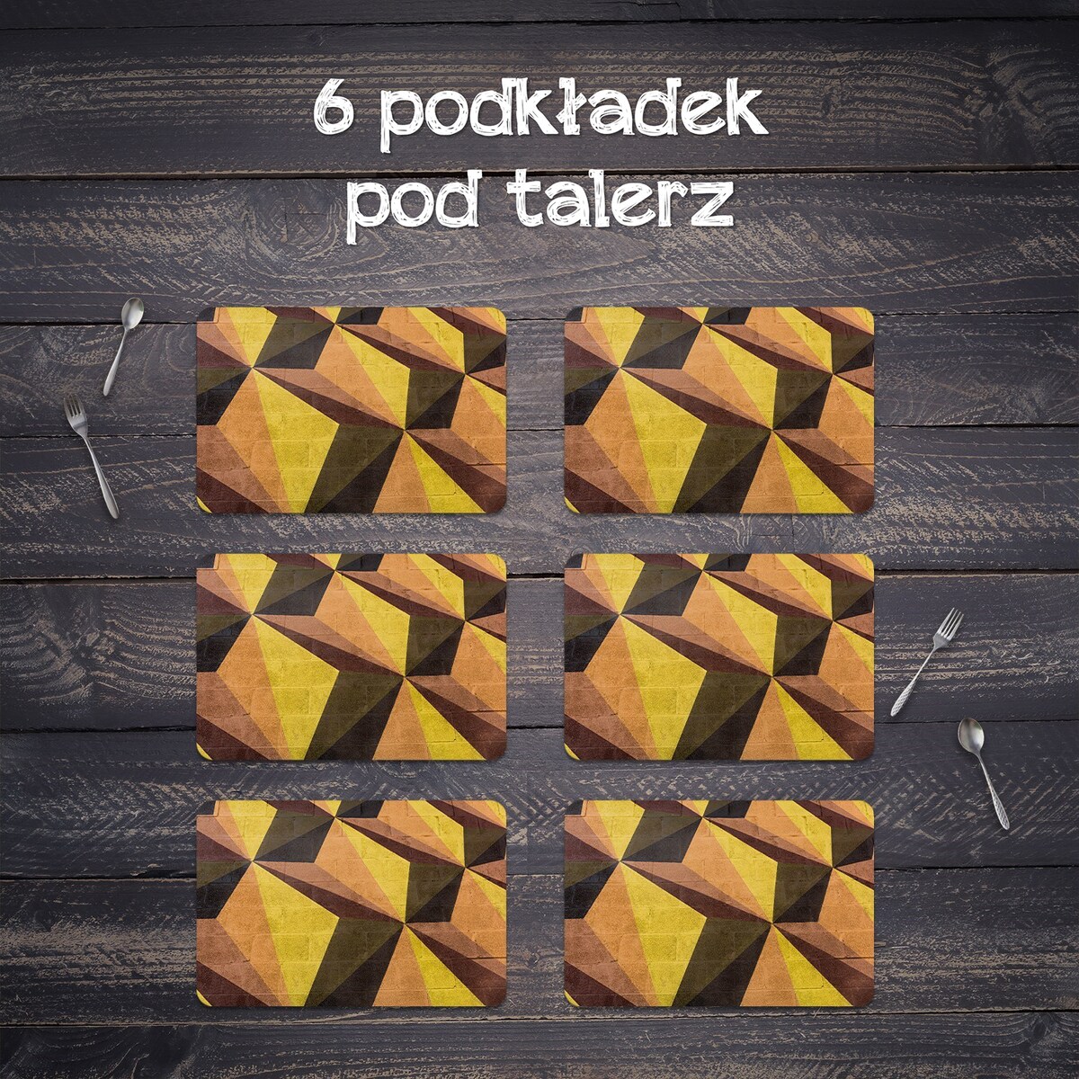 Komplet mat pod talerz Nowoczesna abstrakcja, 6 szt. 45x30cm