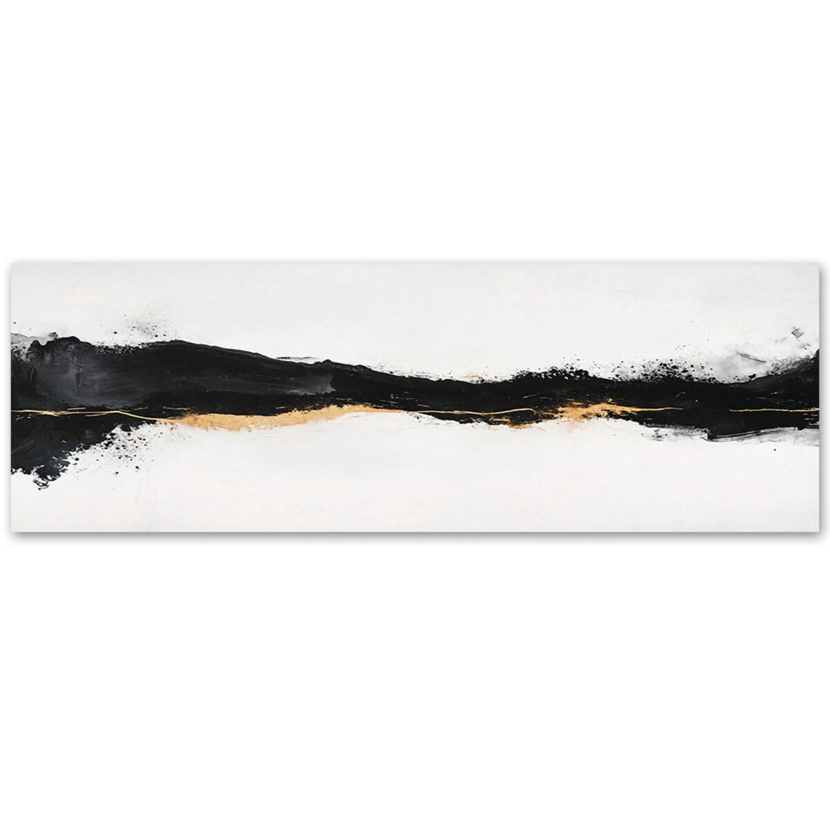 Feeby Obraz nowoczesny, Abstrakcja Minimalizm Złoty Czarny 120x40
