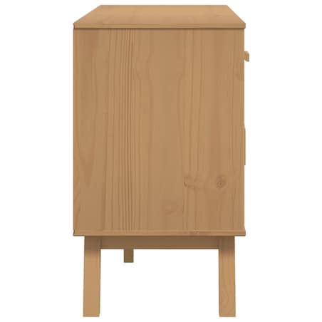 vidaXL Komoda OLDEN, brązowa, 114x43x73,5 cm, lite drewno sosnowe