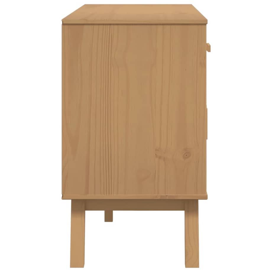 vidaXL Komoda OLDEN, brązowa, 114x43x73,5 cm, lite drewno sosnowe