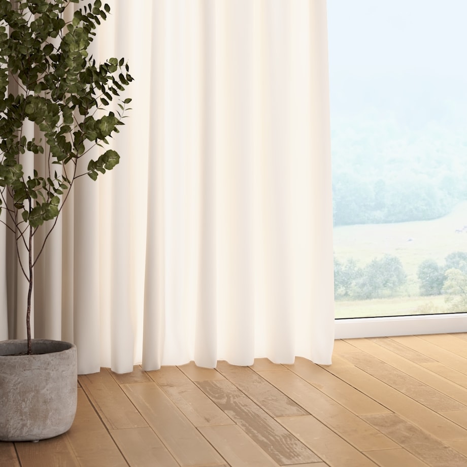 Zasłona na taśmie marszczącej 1 szt. 130x245 śmietankowy biały