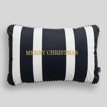Poszewka na poduszkę Black & White Noel 60x40 cm boże narodzenie, święta, świąteczne, czarny, 60x40 cm