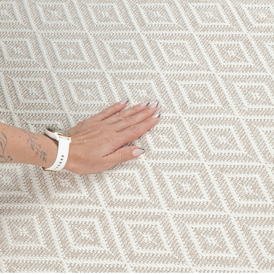 Dywan płasko tkany Noa 160x230 cm Geometryczny romby Kremowy