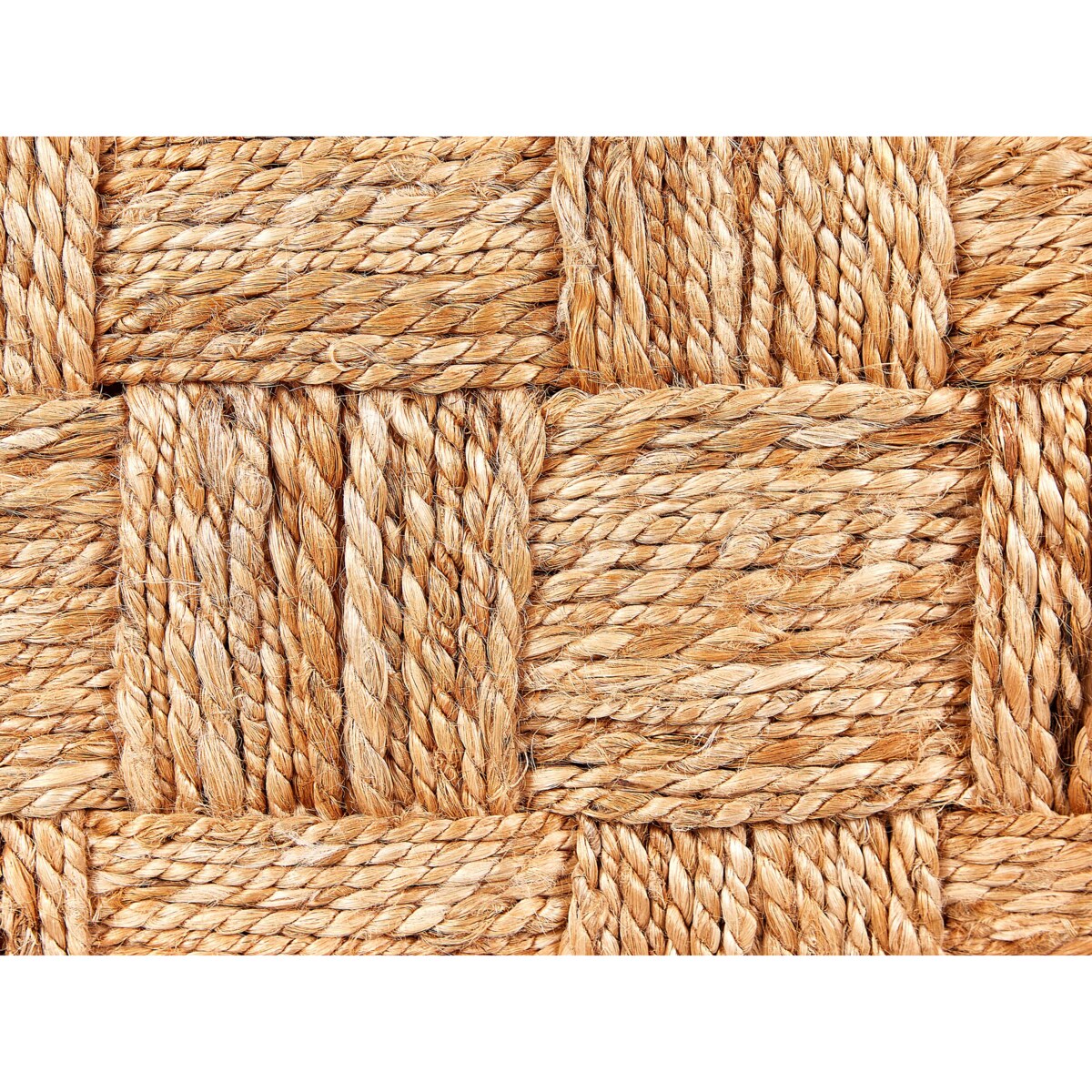 Puf jutowy 50 x 50 x 35 cm beżowy HOSRI