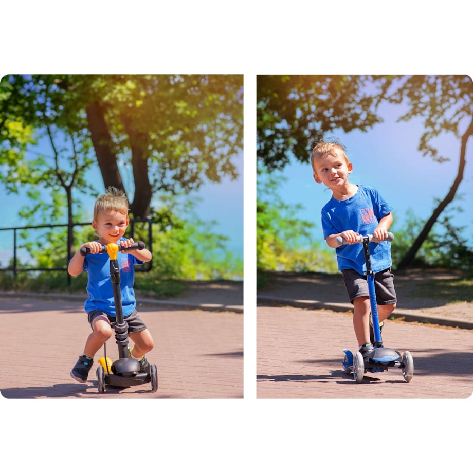 Hulajnoga trójkołowa balansowa dla dzieci 3w1 Ricokids Cubi czarno-żółta