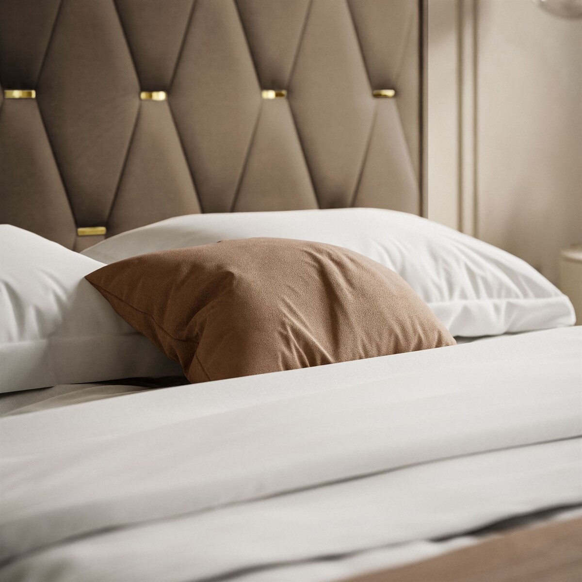 Łóżko tapicerowane IZOLDA z wysokim zagłówkiem, selaż 34, 160x200, Royal Velvet 196