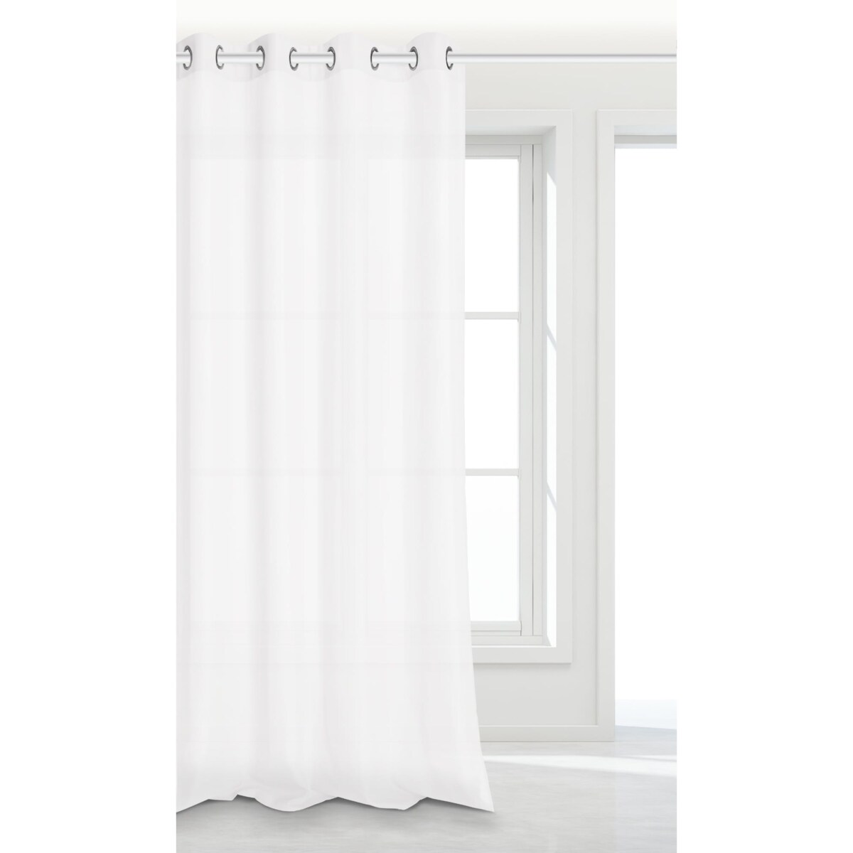 Biała Zasłona Gotowa 140 x 250 na Przelotkach matowa Dekoracyjna Zwiewna