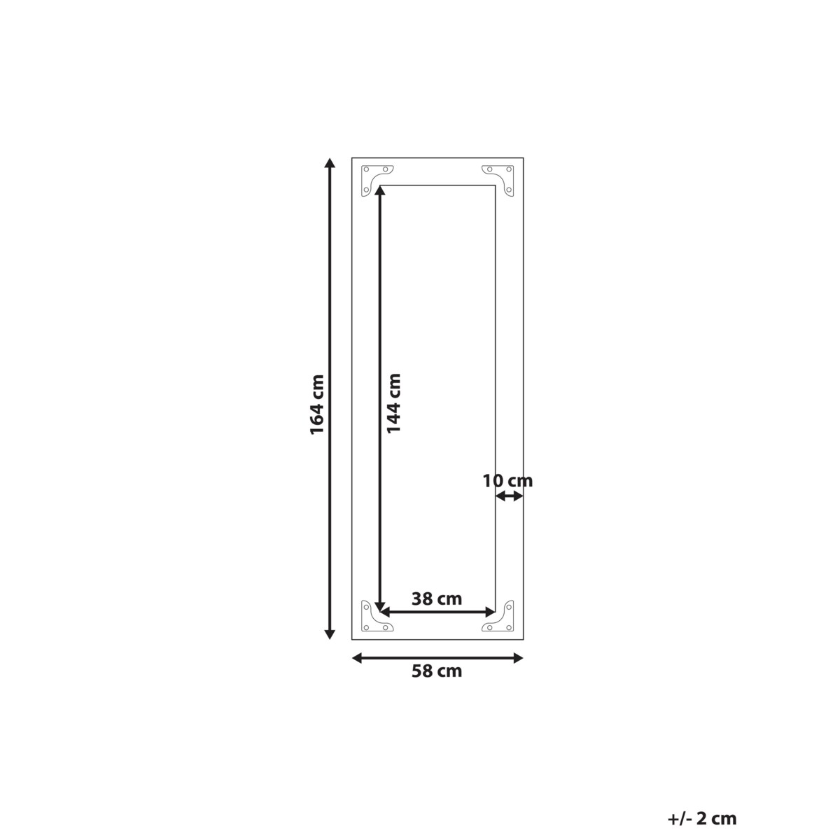 Lustro ścienne BLOSVILLE 58 cm 164 cm Drewno jodłowe Brązowy