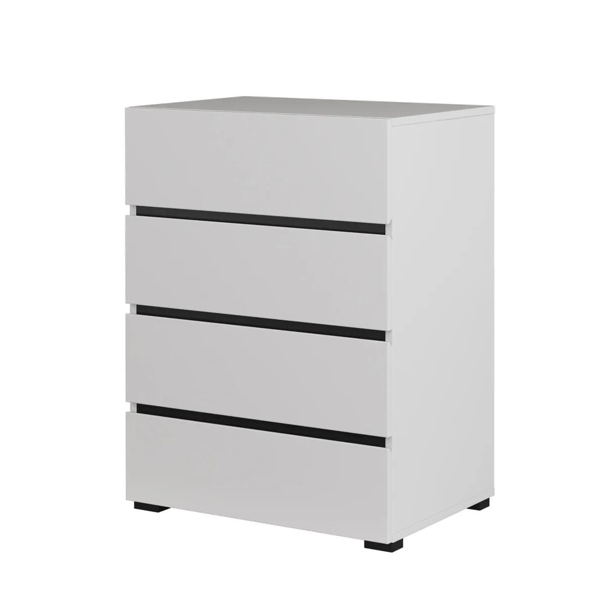 Komoda CROSS 4S 60cm biała/czarna