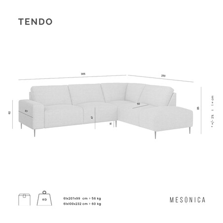 Tendo Sofa narożna - ciemnoniebieska