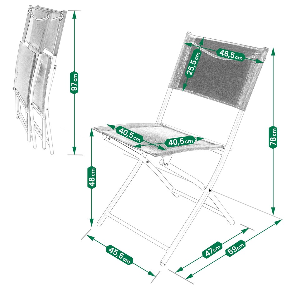 Zestaw mebli ogrodowych JUMI na balkon stół 2 krzesła