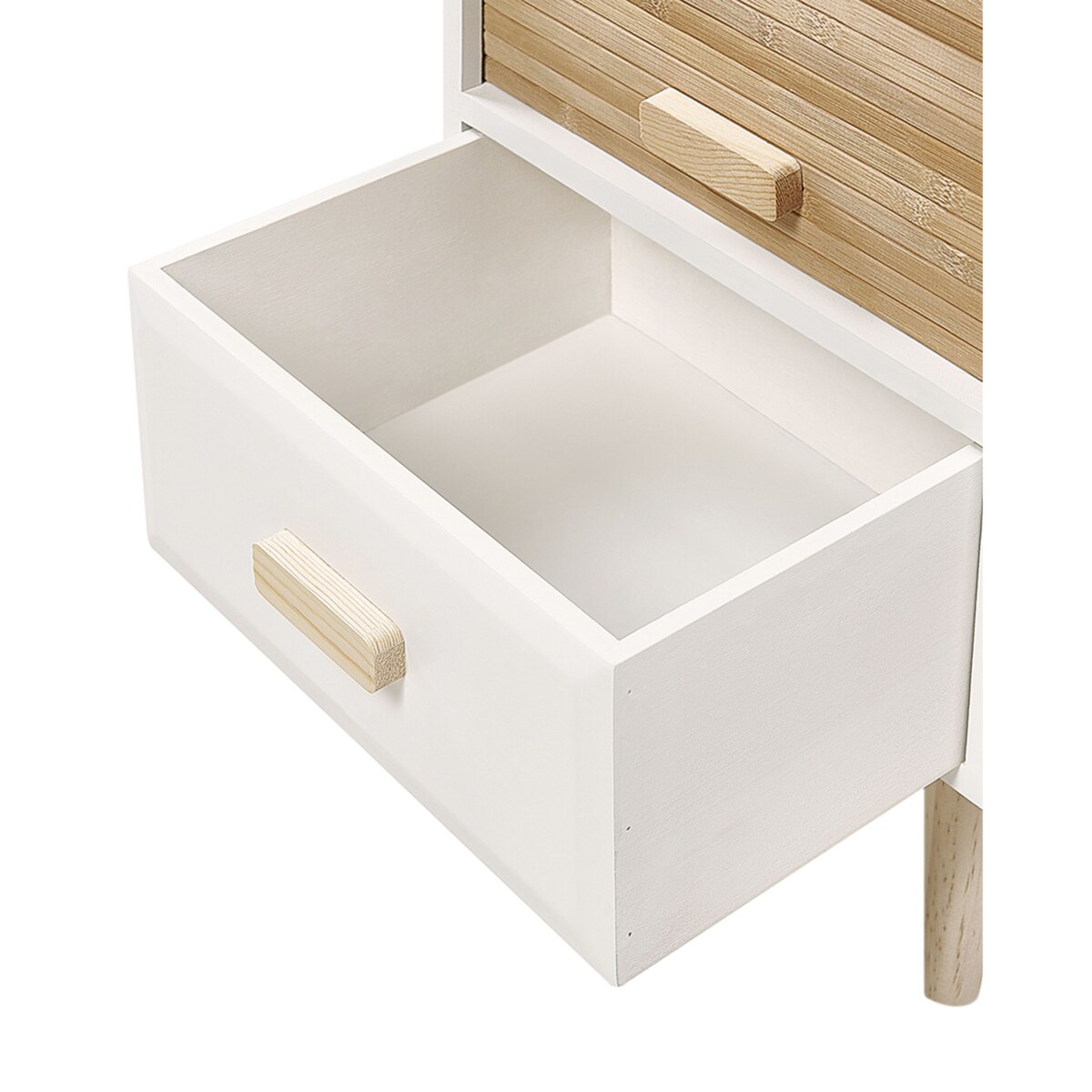 Drewniana szafka nocna biała NESIKA