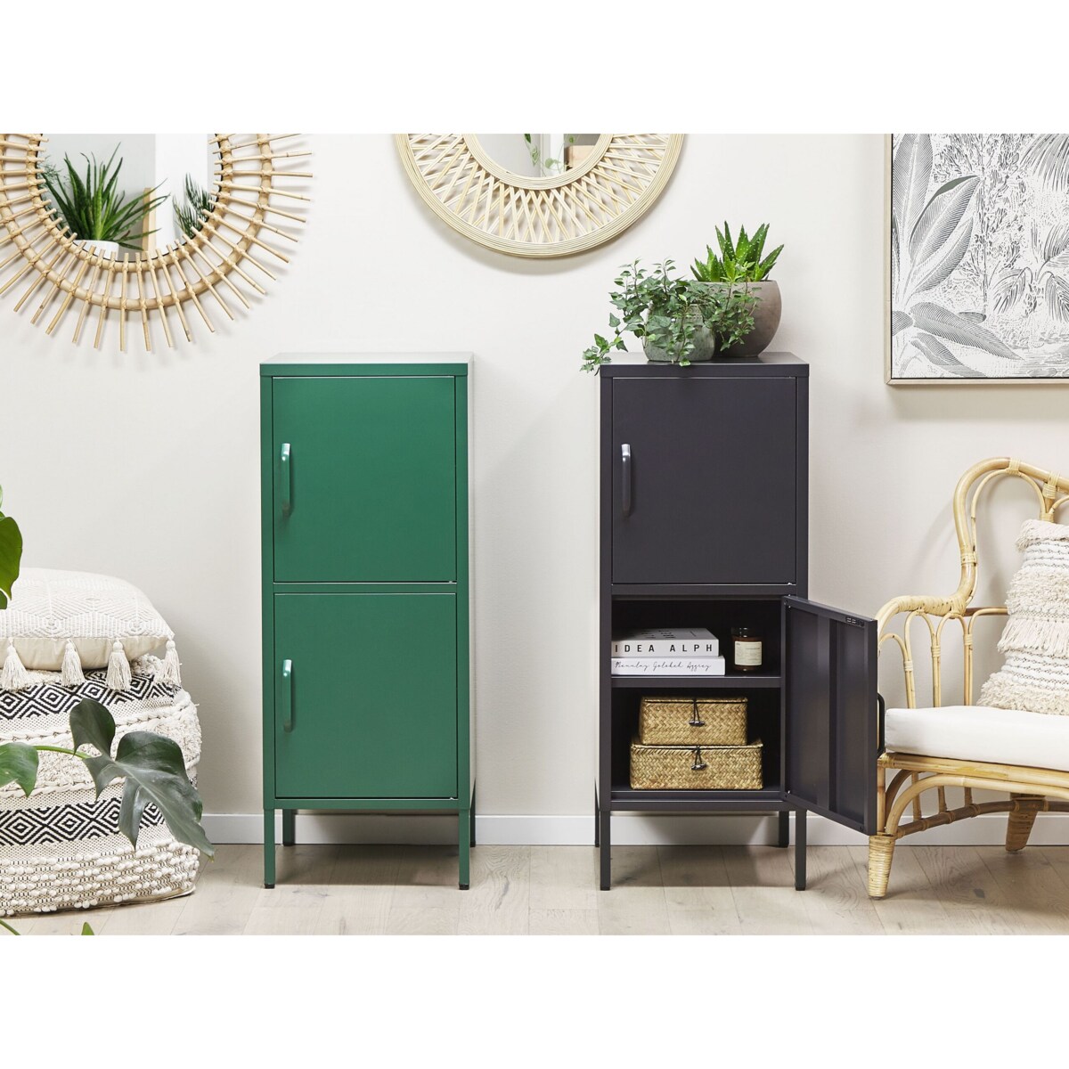 Szafka biurowa metalowa czarna HURON