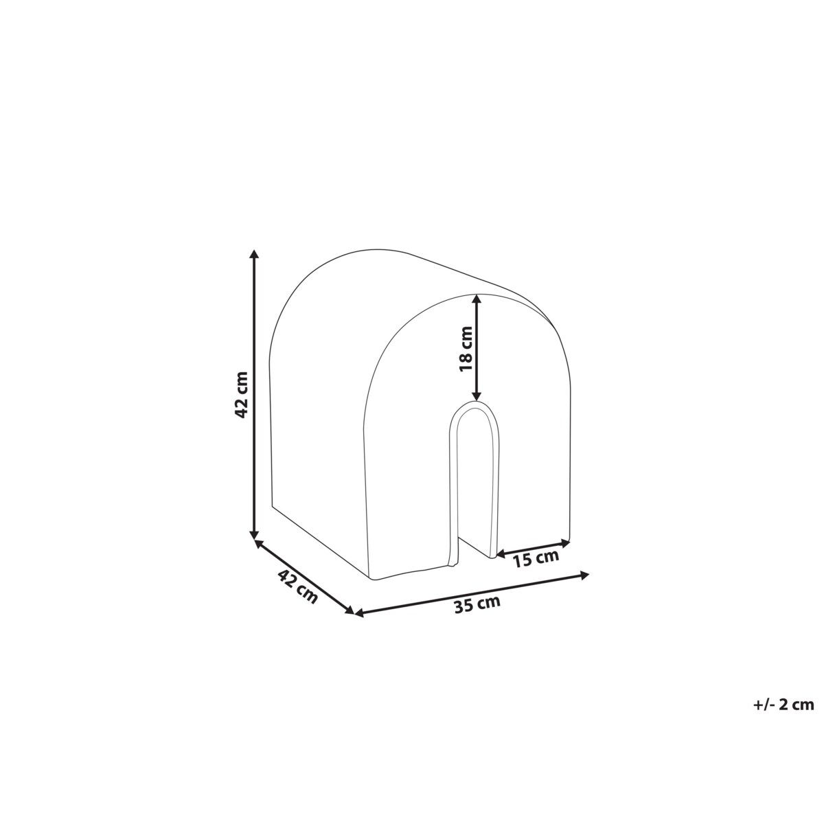 Puf welurowy 35 x 42 x 42 cm czarny MODOC