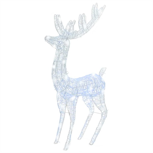 vidaXL Świąteczny renifer, akryl, 250 zimnych białych LED, 180 cm