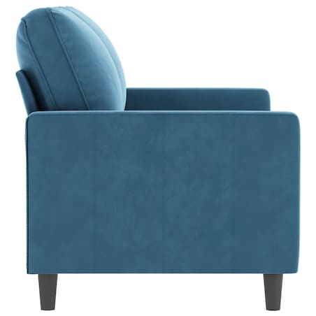 vidaXL Sofa 2-osobowa, niebieski, 120 cm, tapicerowana aksamitem