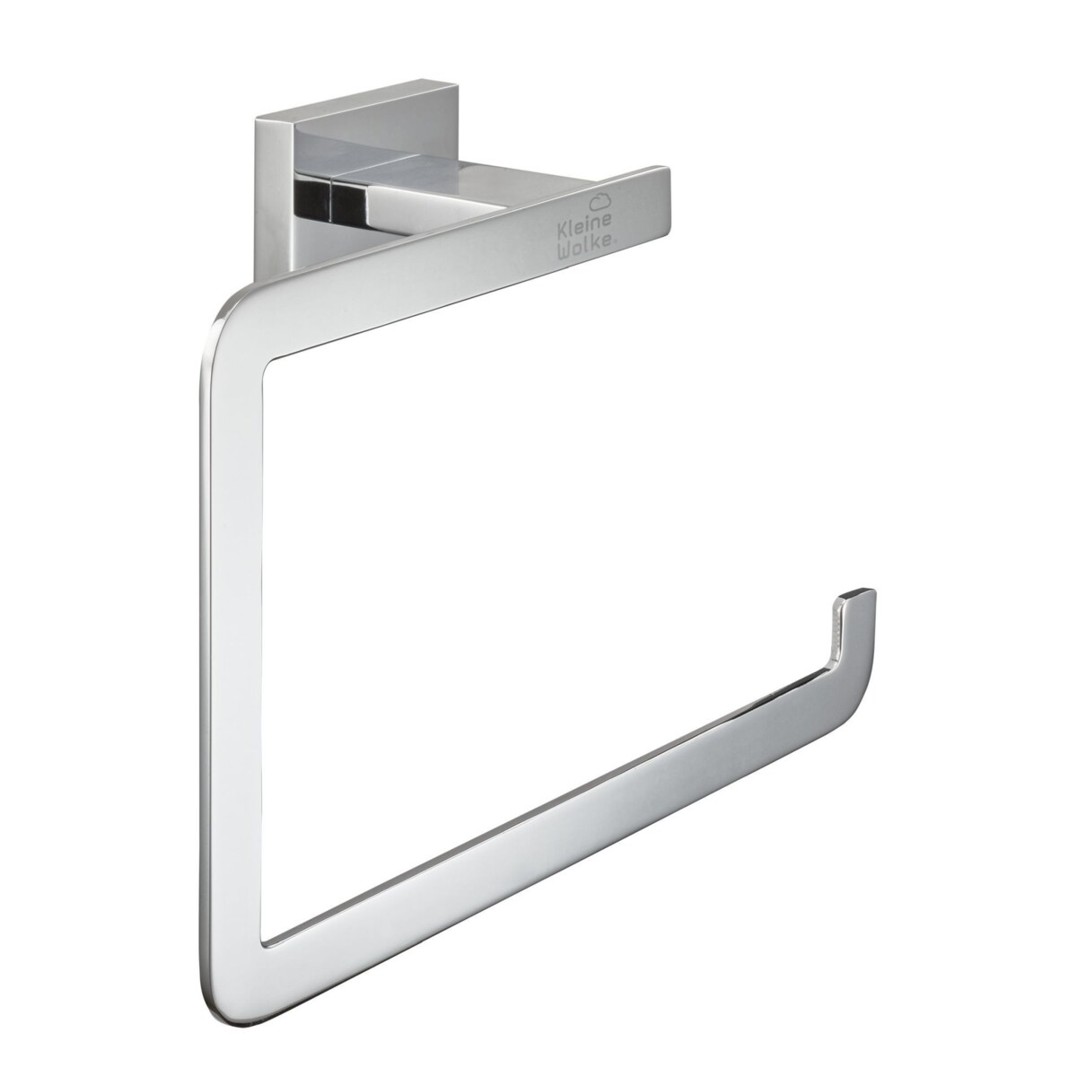 Kleine Wolke Okrągły wieszak na ręcznik Meo, srebrny