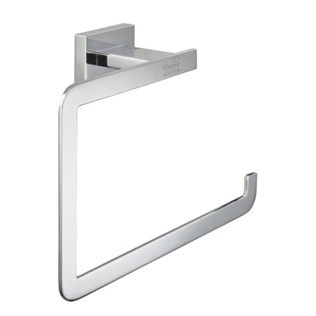 Kleine Wolke Okrągły wieszak na ręcznik Meo, srebrny