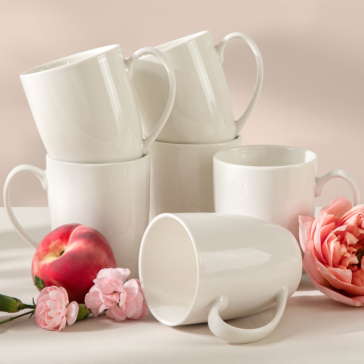 KONSIMO AD BELLA, Kubek 6 szt., kolor ecru