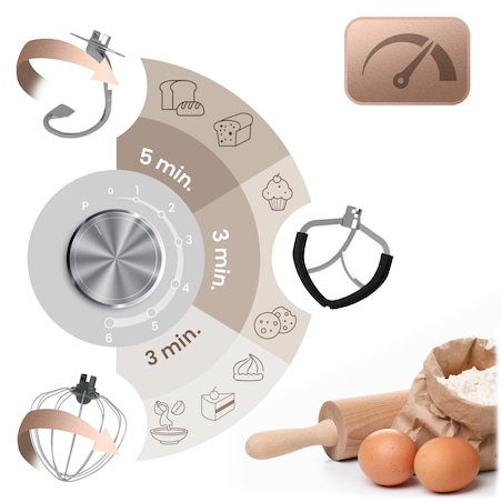 Robot kuchenny planetarny mikser Berdsen 1400W 3w1 6l czarno-srebrny 375600