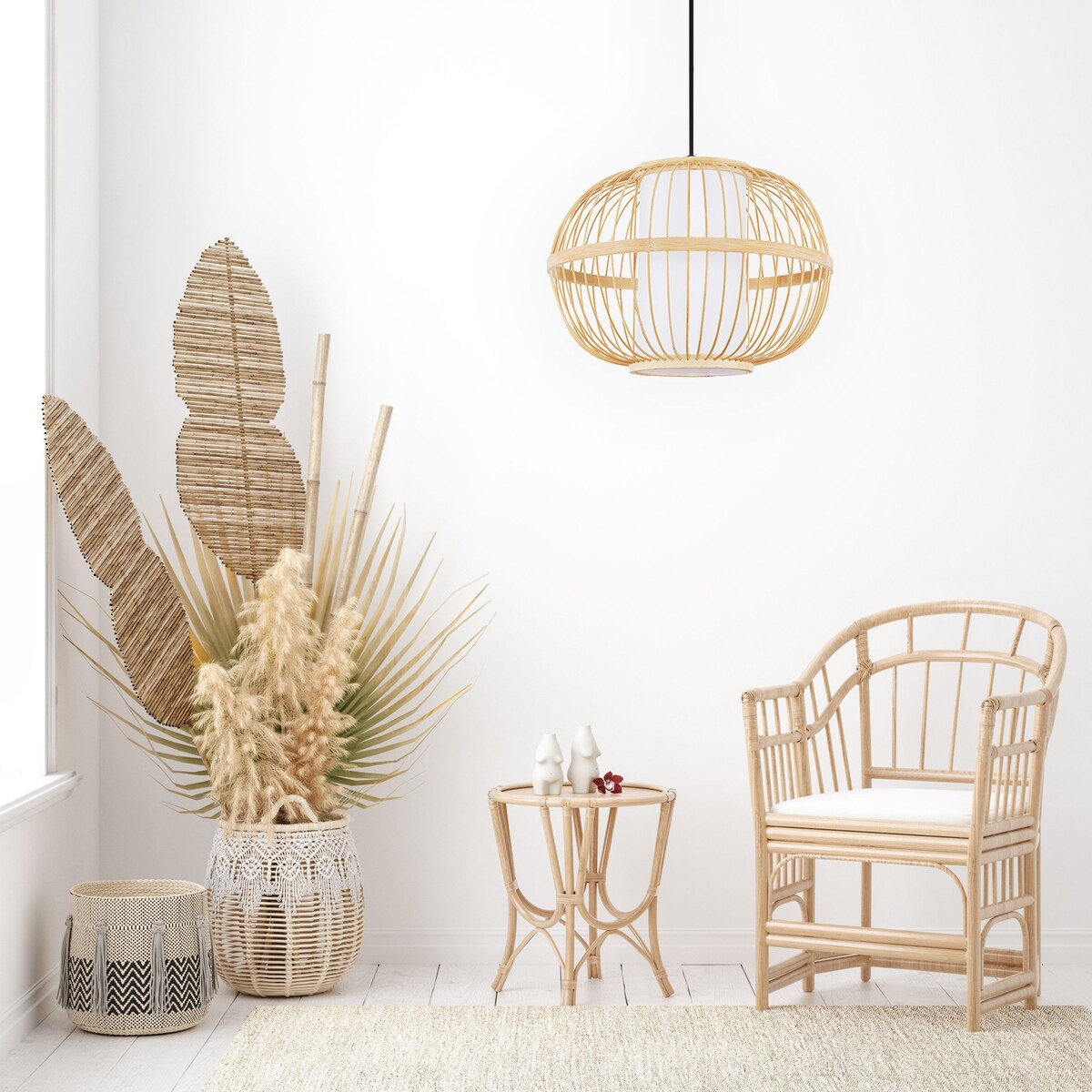 Lampa wisząca nauralna Boho 50cm APP1632-1CP
