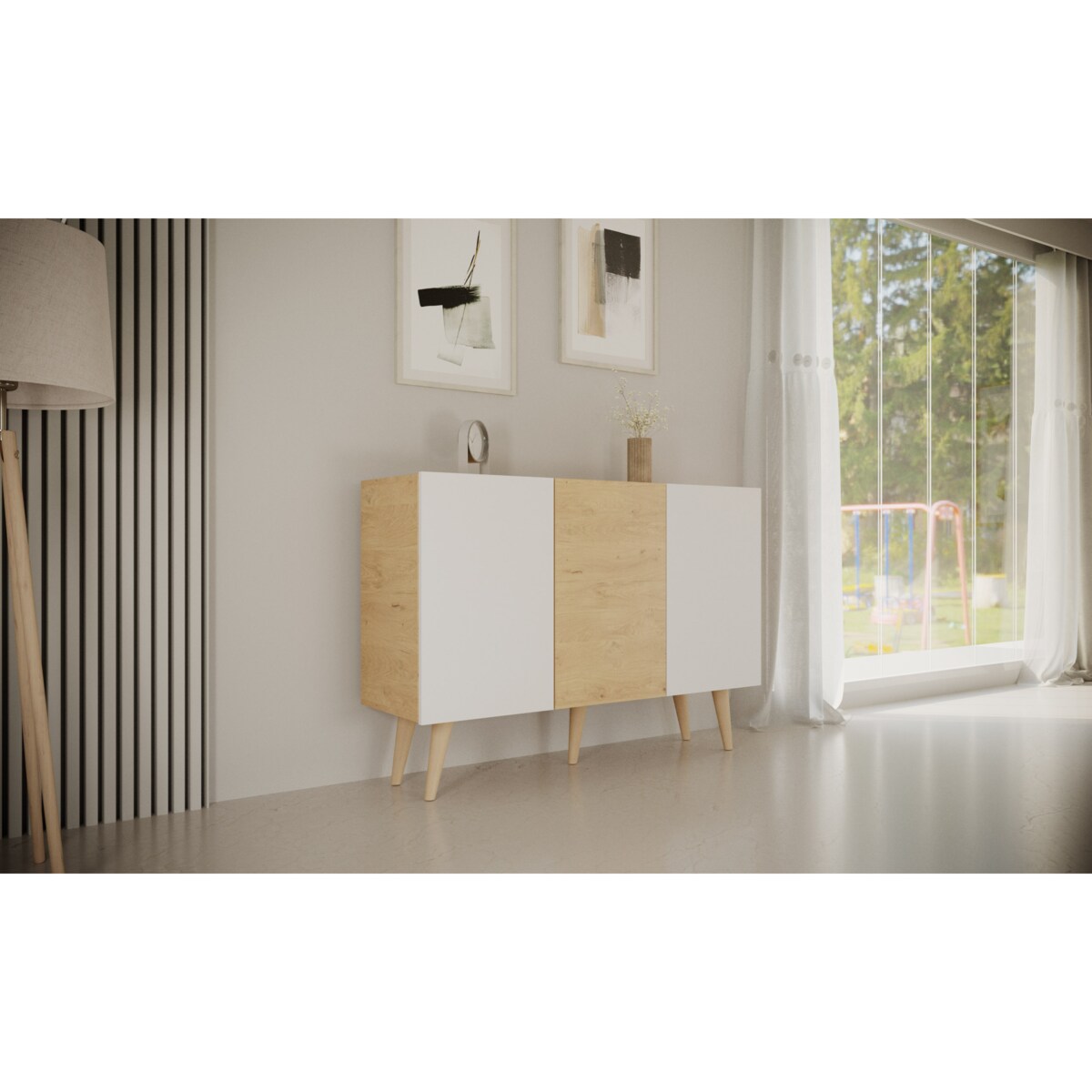 Komoda Toronto dąb artisan & biały