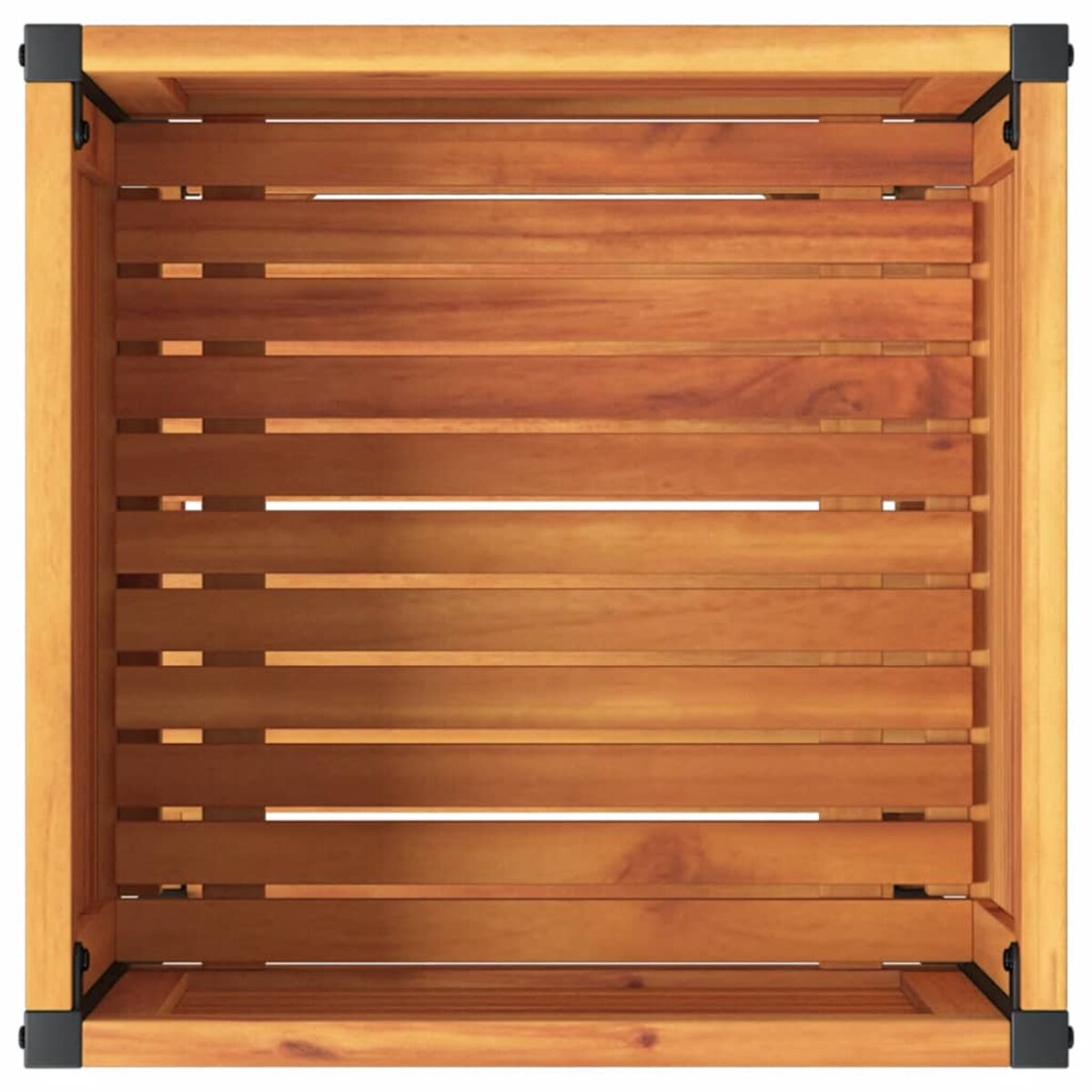 vidaXL Donica ogrodowa z półką, 45x45x80 cm, drewno akacjowe i stal