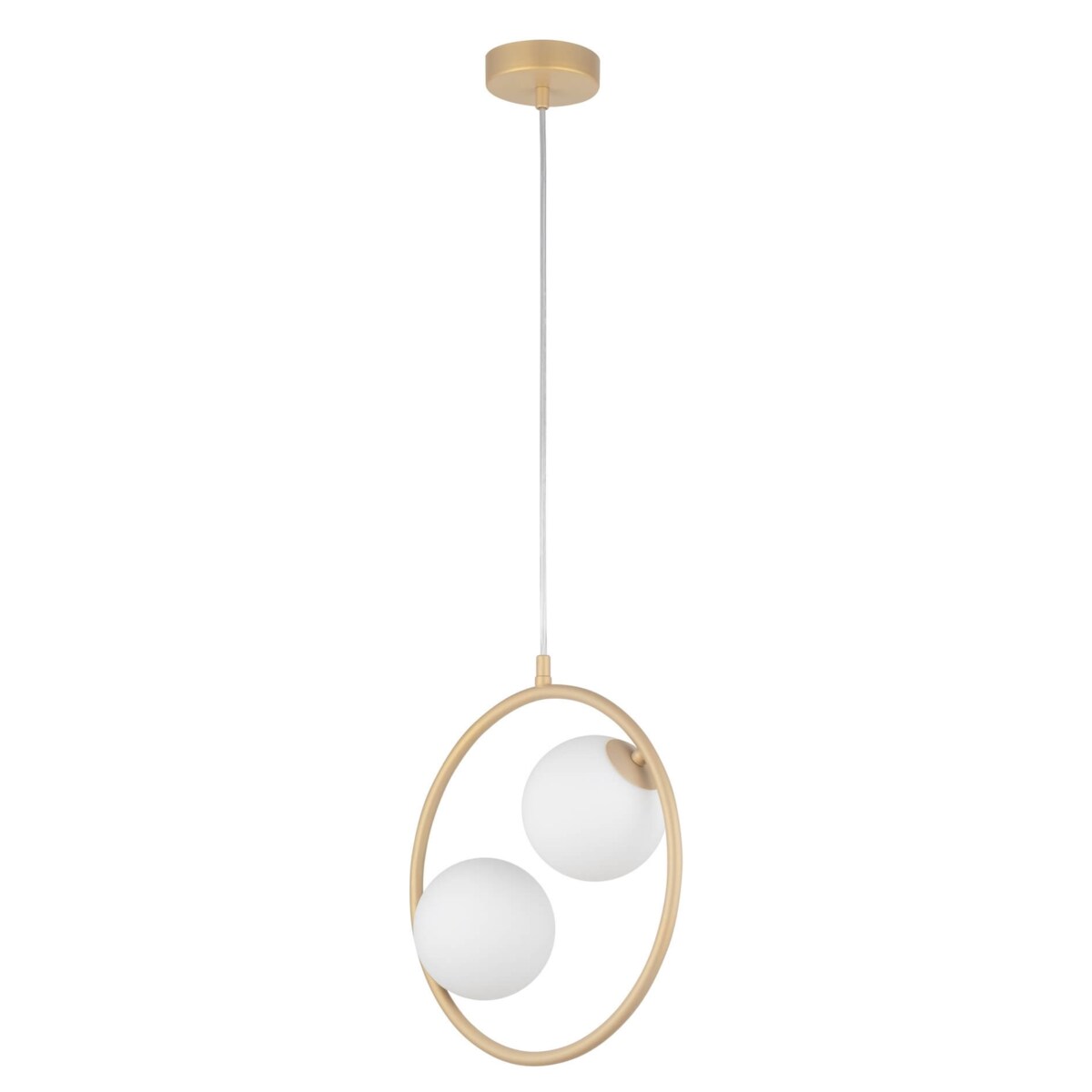 Sypialniana lampa wisząca Ring zwis nad łóżko biały złoty