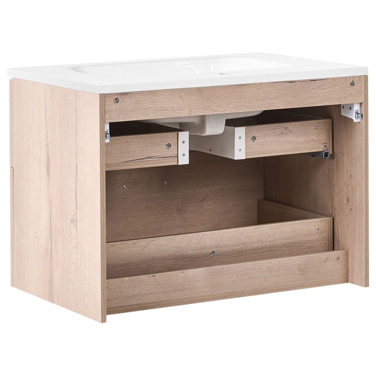 Szafka łazienkowa wisząca z umywalką VITA 60 cm Jasnobrązowy