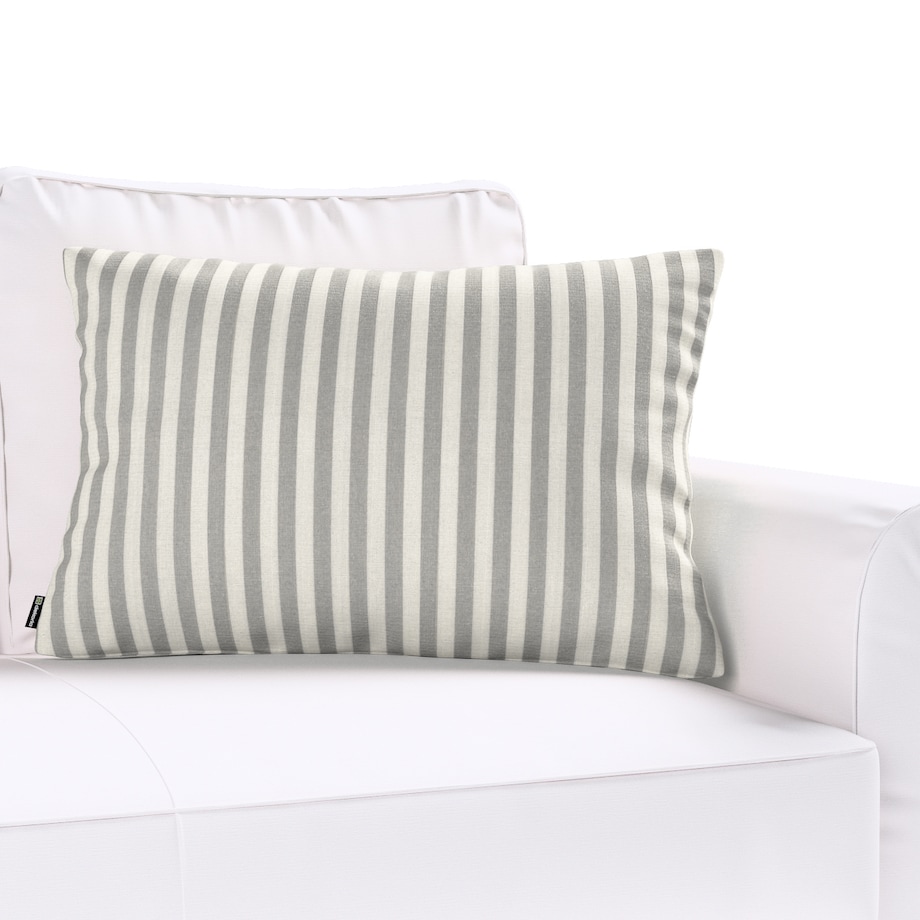Poszewka Kinga na poduszkę prostokątną 47x28 szaro-białe pasy (1,5cm)
