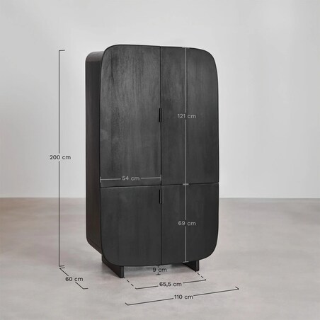 Szafa z drewna mango Agathe 200x110x60 cm