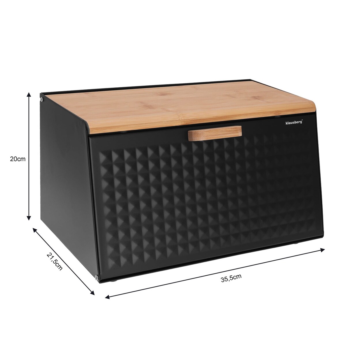 Chlebak stalowo-drewniany dwustronny czarny KLAUSBERG