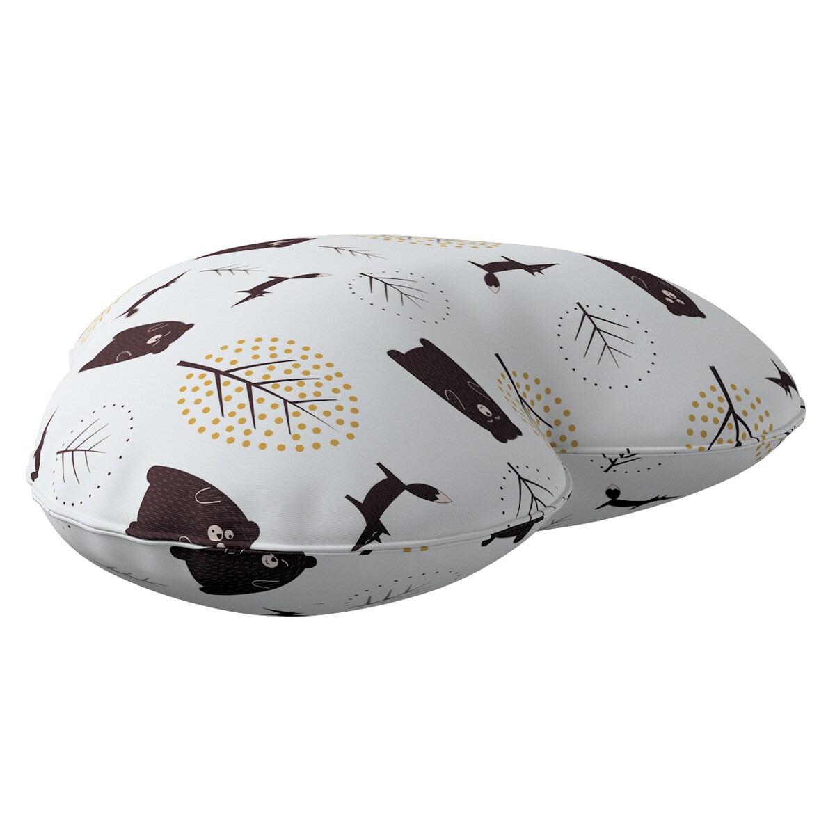 Poduszka Heart of Love, ecru-brązowy, 45x15x45cm, Magic Collection