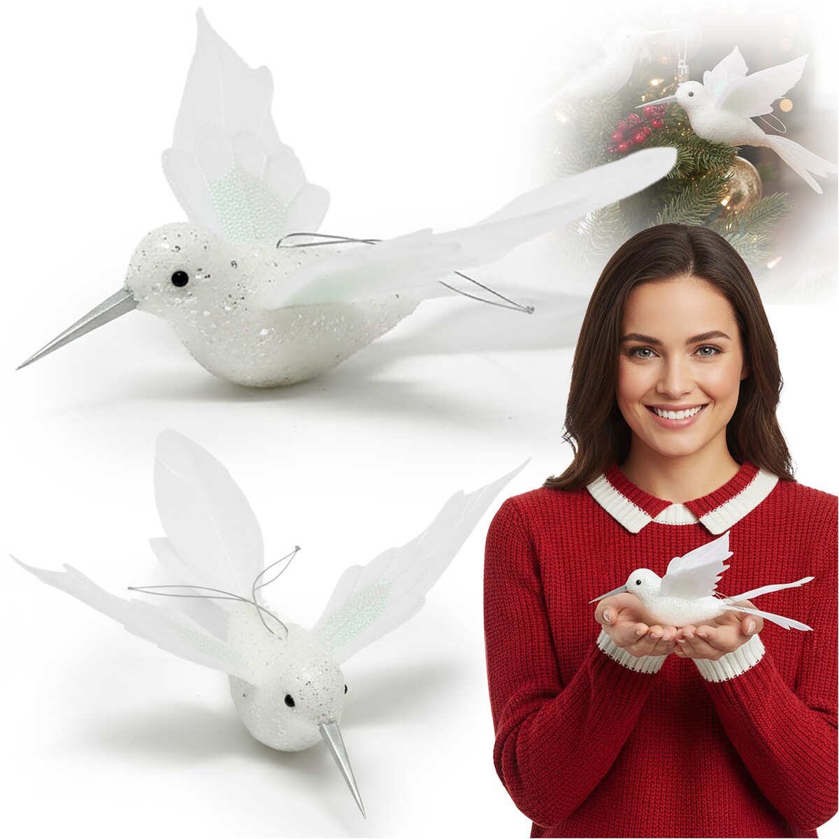 Ptaszek Na Choinkę Zawieszki Choinkowe Ozdoby Na Choinkę Bombka Ptak 22 Cm