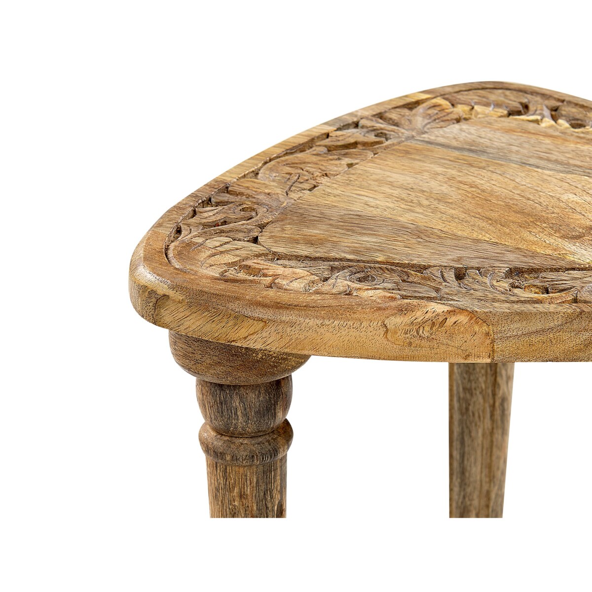 Zestaw dwóch stolików pomocniczych drewno mango jasne SAORA