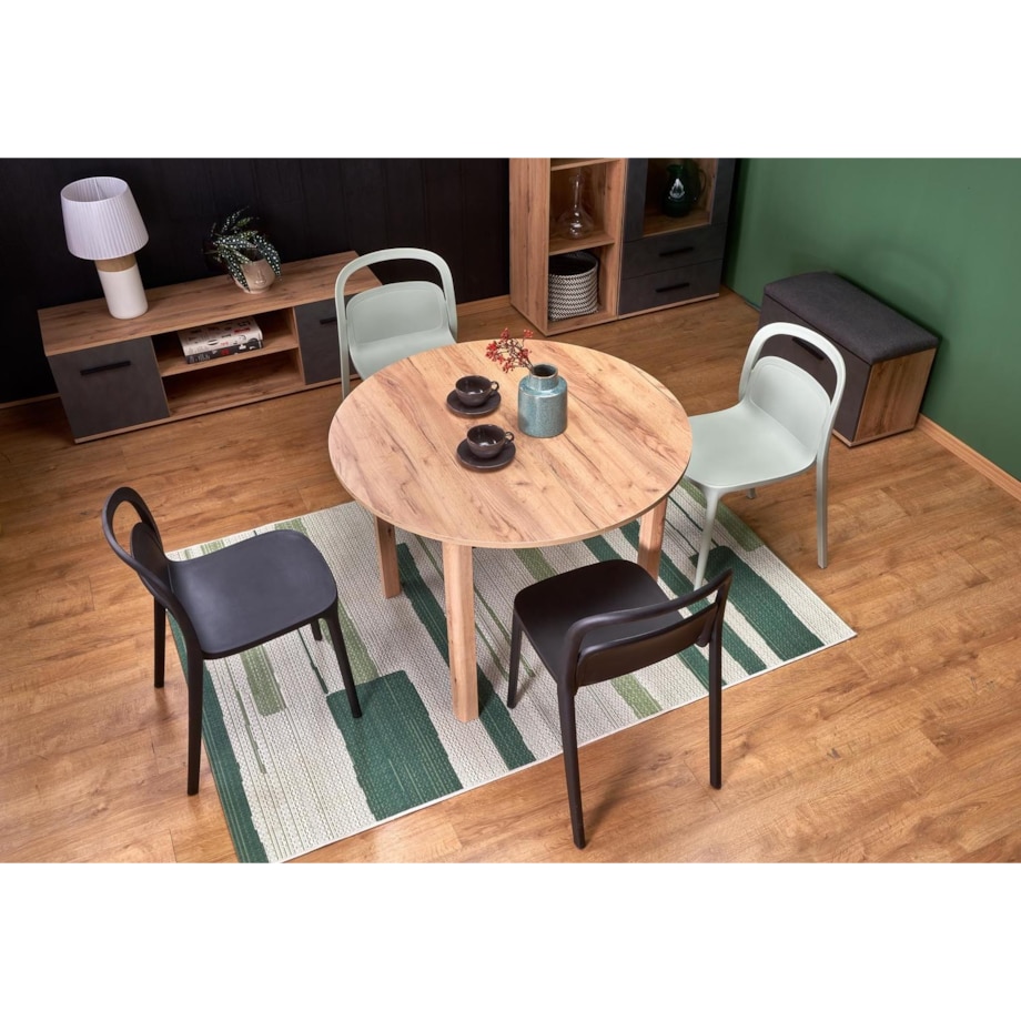 STÓŁ ROZKŁADANY Nigo dąb craft OKRĄGŁY BLAT 102x76 cm